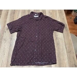 Imprints Shirt, Men's Size Medium, Brown Black Gray, Button Up
